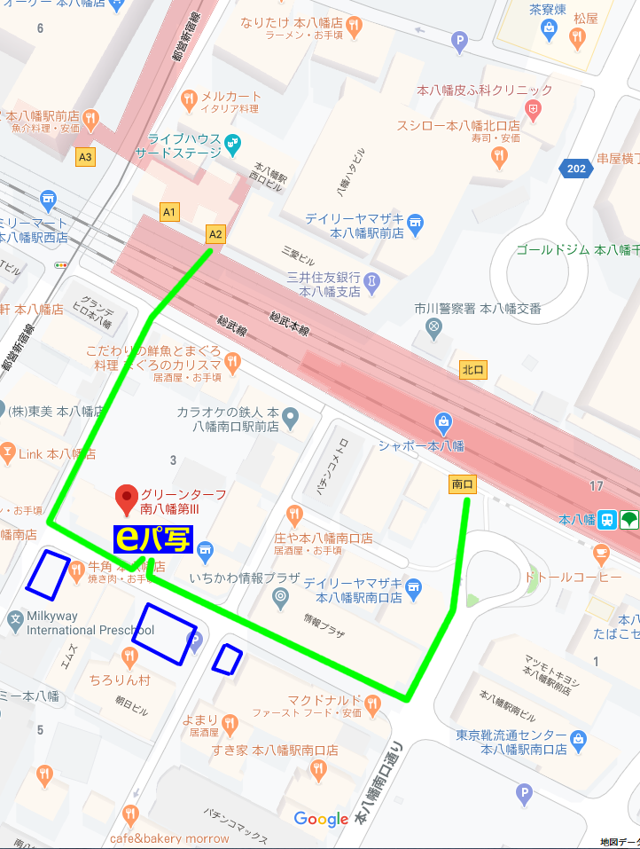 eパ写 本八幡駅前教室 地図